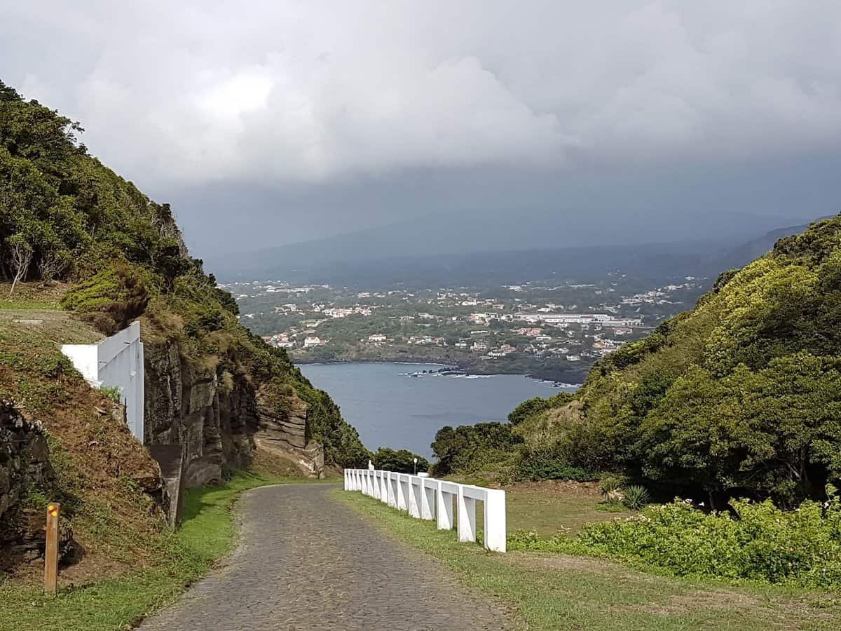 Scenic coastal road in Terceira, Azores