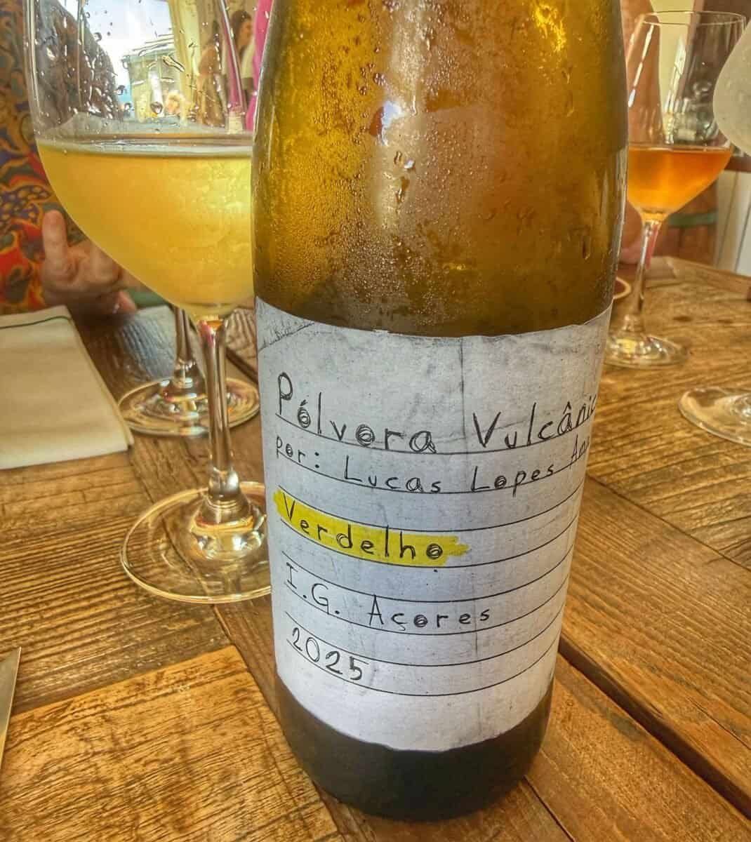 bottle of white Pico wine